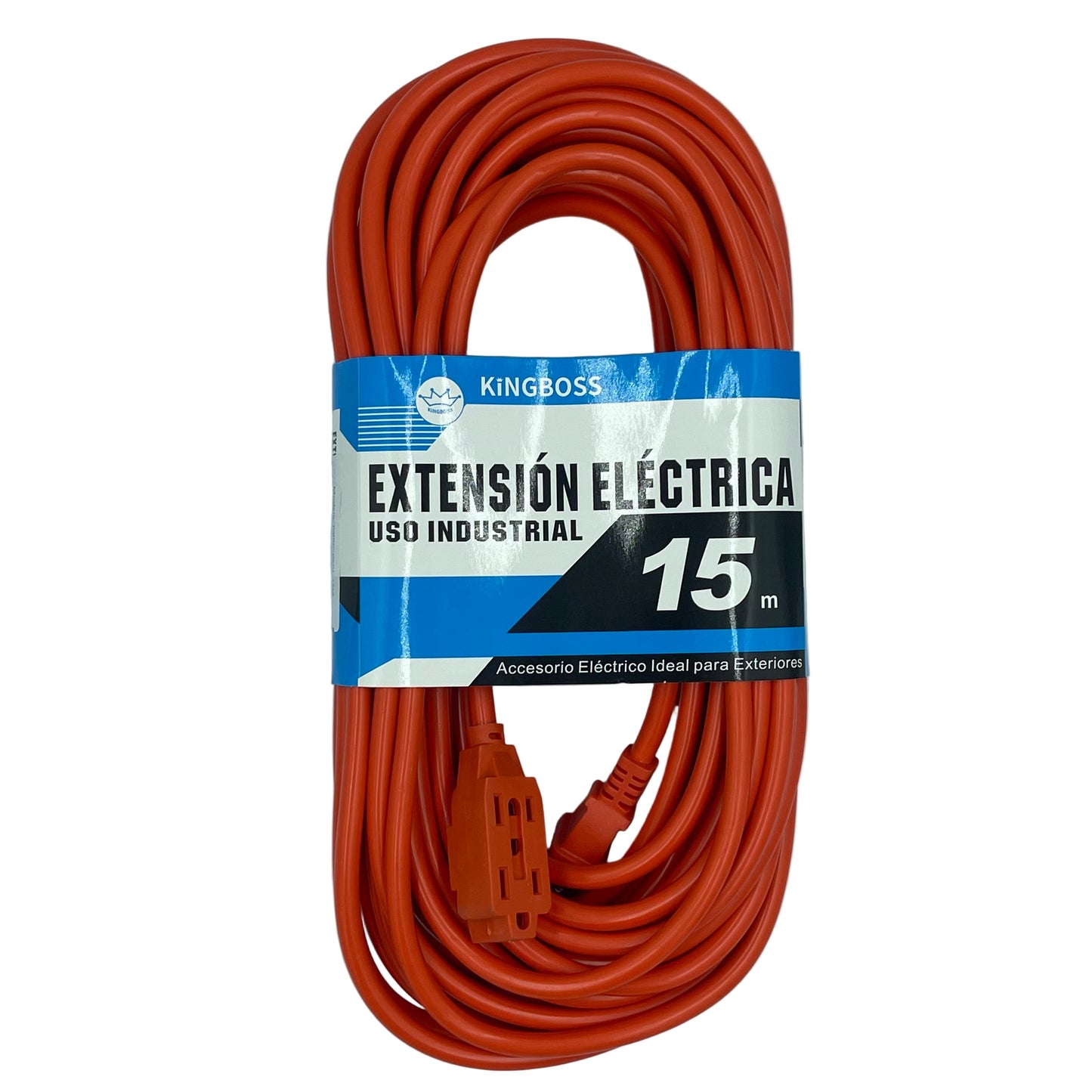 Orange electrical extension cord with KingBoss label on a gray background