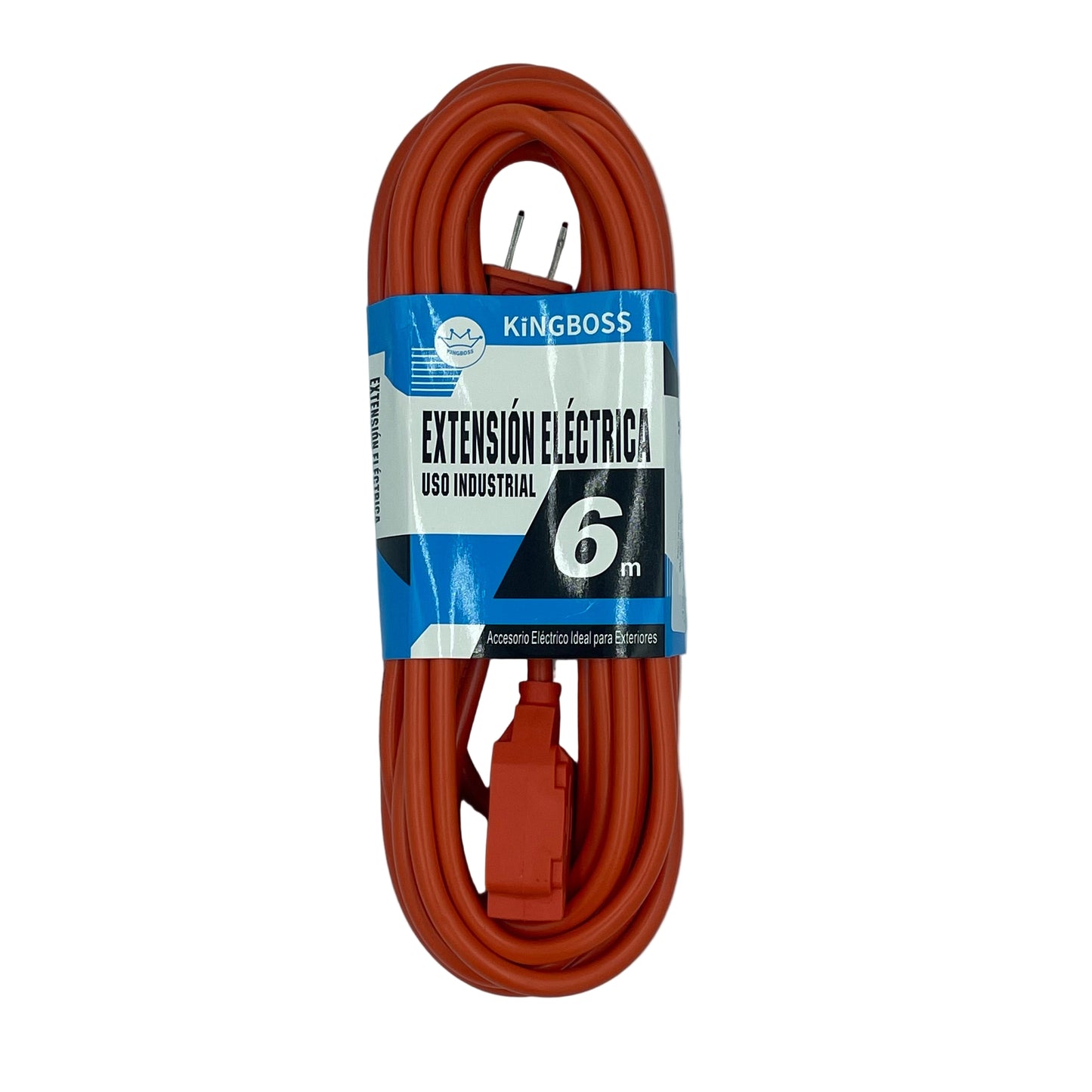 Orange electrical extension cord with KingBoss label on a gray background