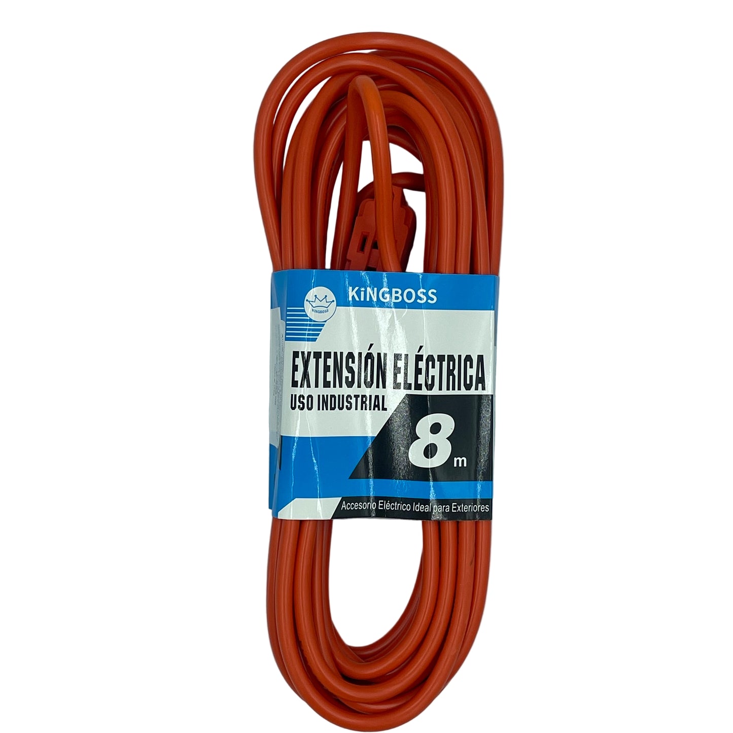 Orange electrical extension cord with KingBoss label on a gray background