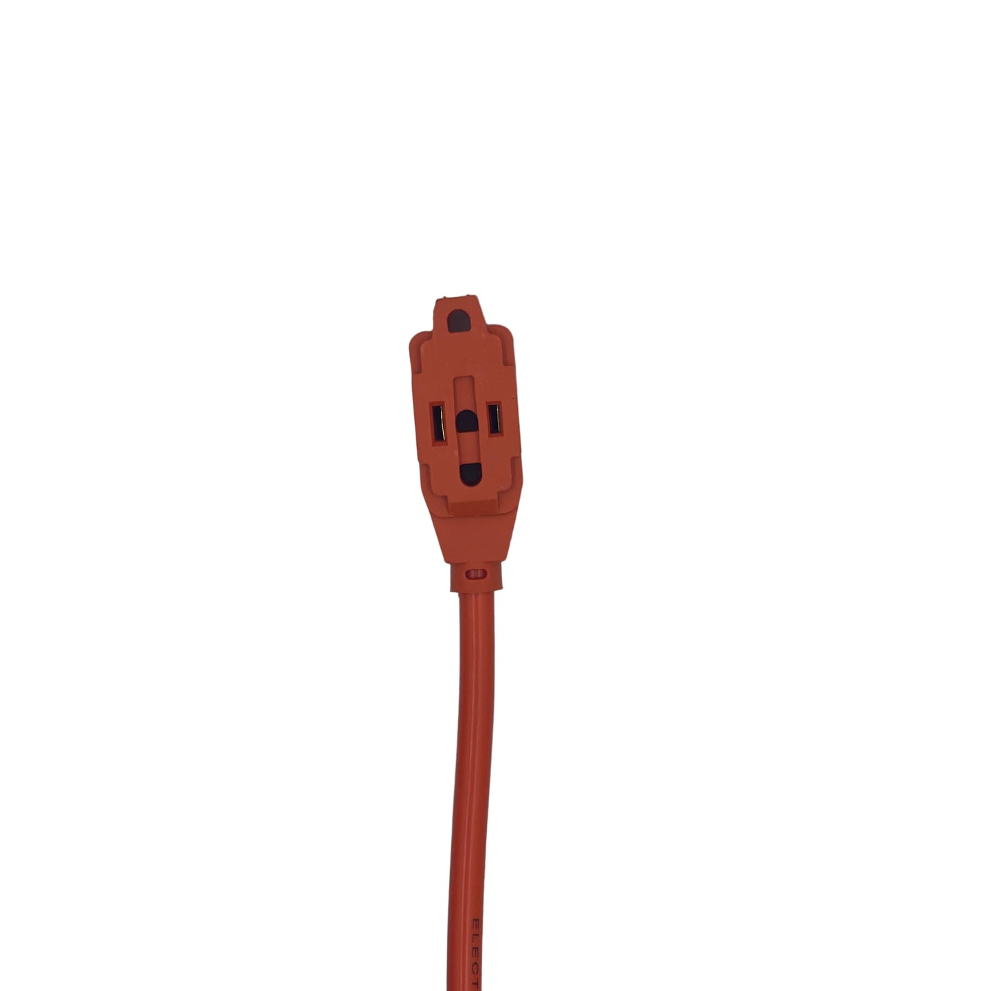 Red electrical plug on a light gray background