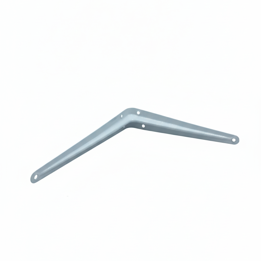 Metal shelf bracket on a white background