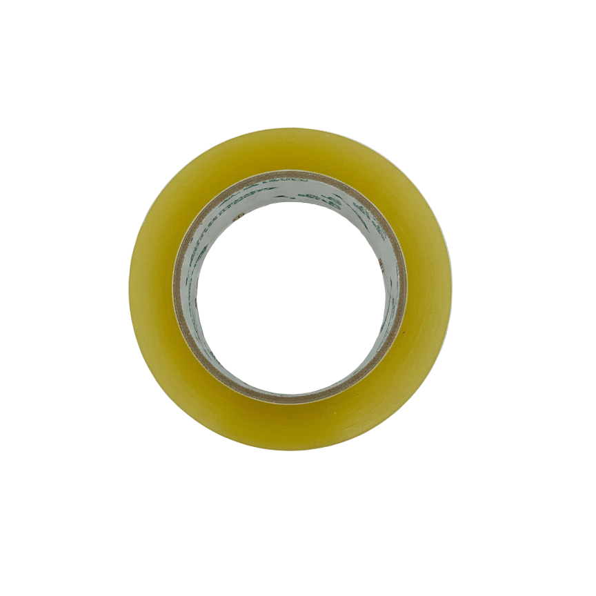 Roll of yellow tape on a white background