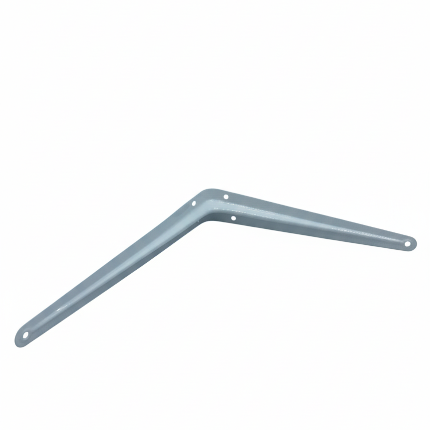 Metal shelf bracket on a white background