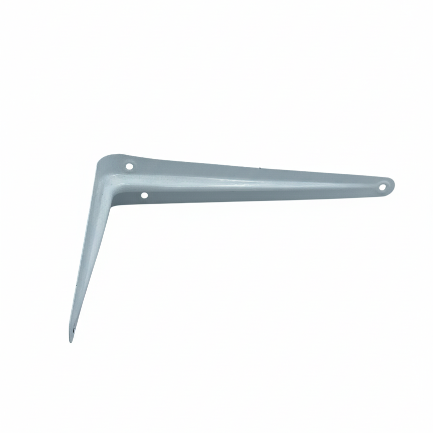 Metal shelf bracket on a white background