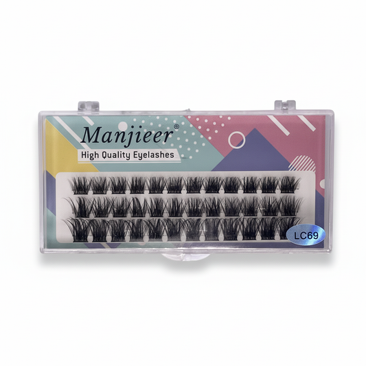 Manjieer high quality eyelashes packaging with colorful design on a white background