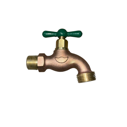 Bronze faucet with green handle